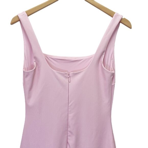 NWT Naked Wardrobe Pink Faux Leather Maxi Tank Dress Size Medium Fitted Bodycon - Picture 6 of 16